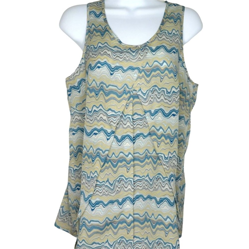 Wassio Top Blouse S Multicolor Pullover Sleeveless Vented Front